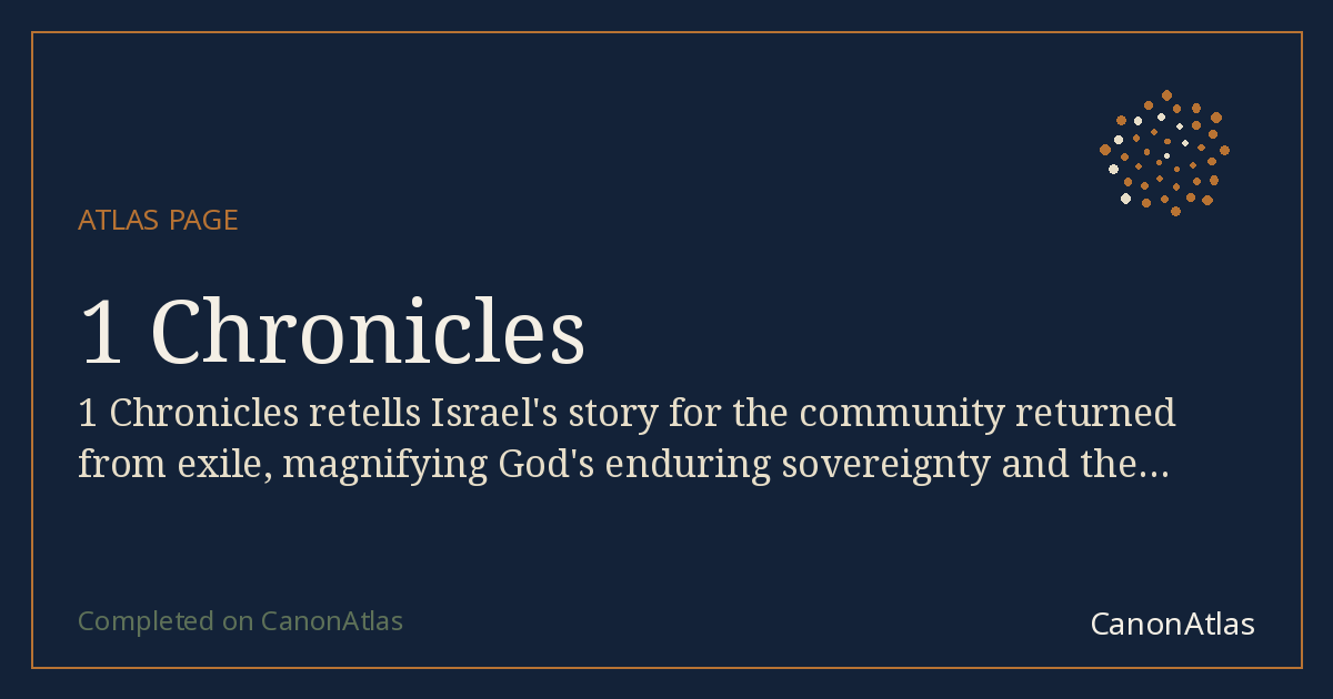 1 Chronicles — CanonAtlas