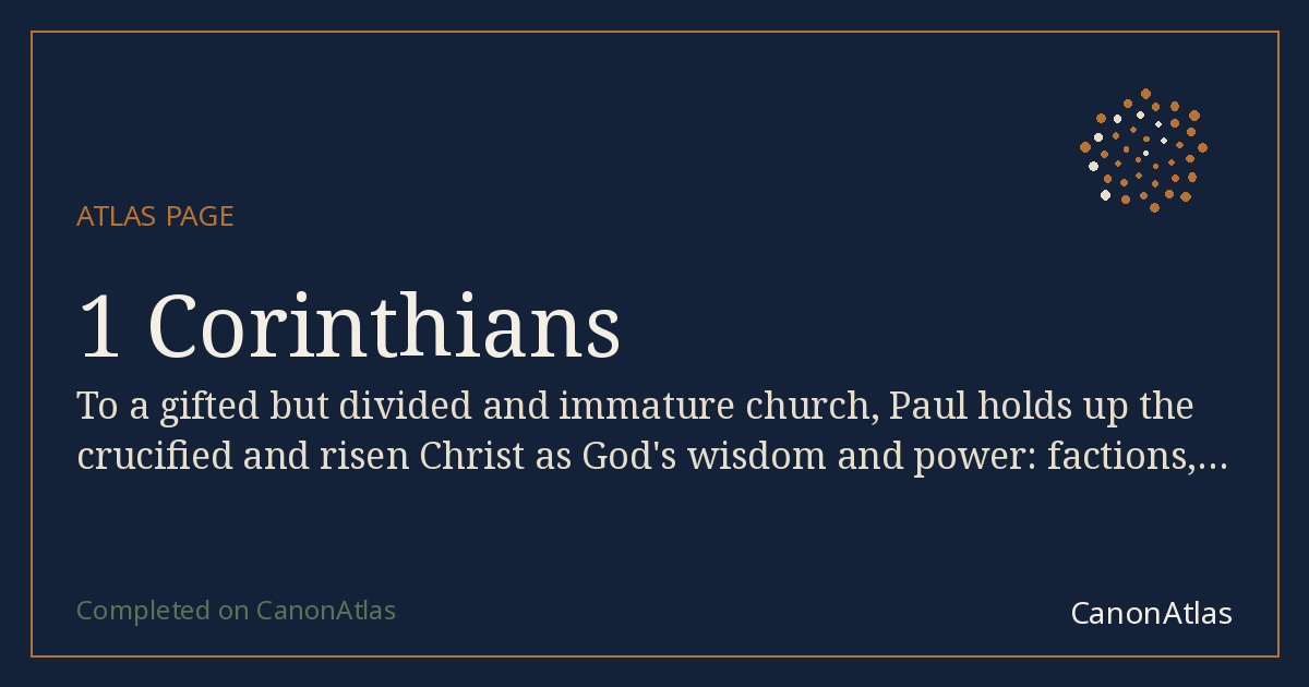 1 Corinthians — CanonAtlas