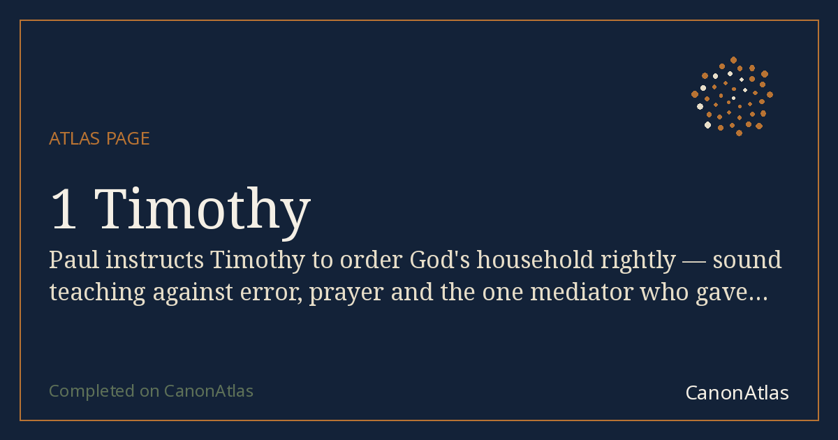 1 Timothy — CanonAtlas