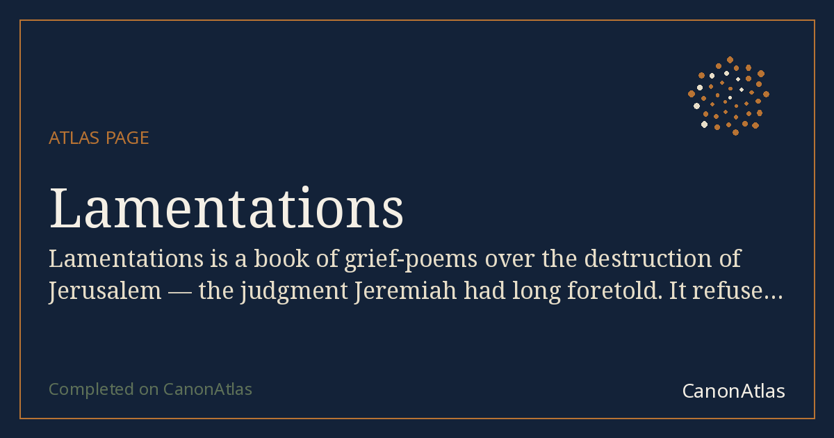 Lamentations — CanonAtlas