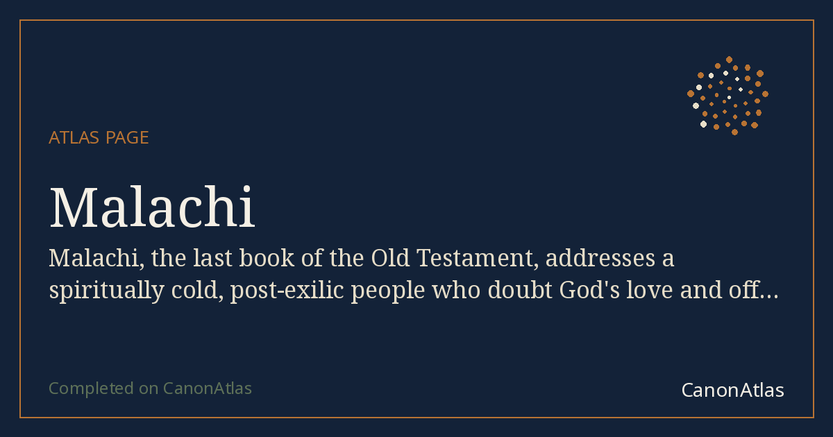 Malachi — CanonAtlas