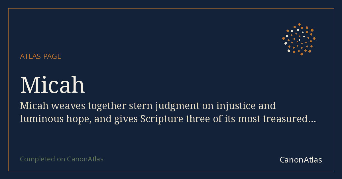 Micah — CanonAtlas