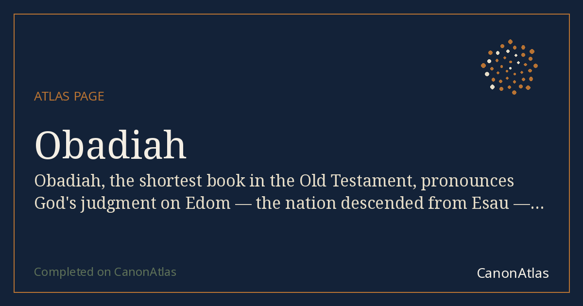 Obadiah — CanonAtlas