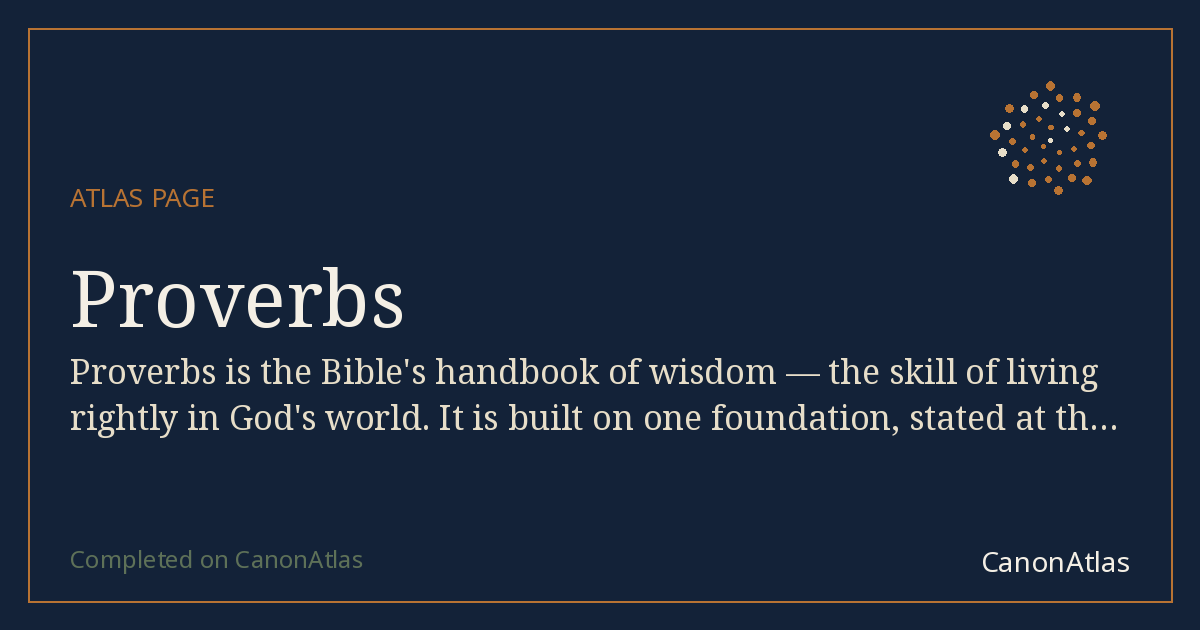 Proverbs — CanonAtlas