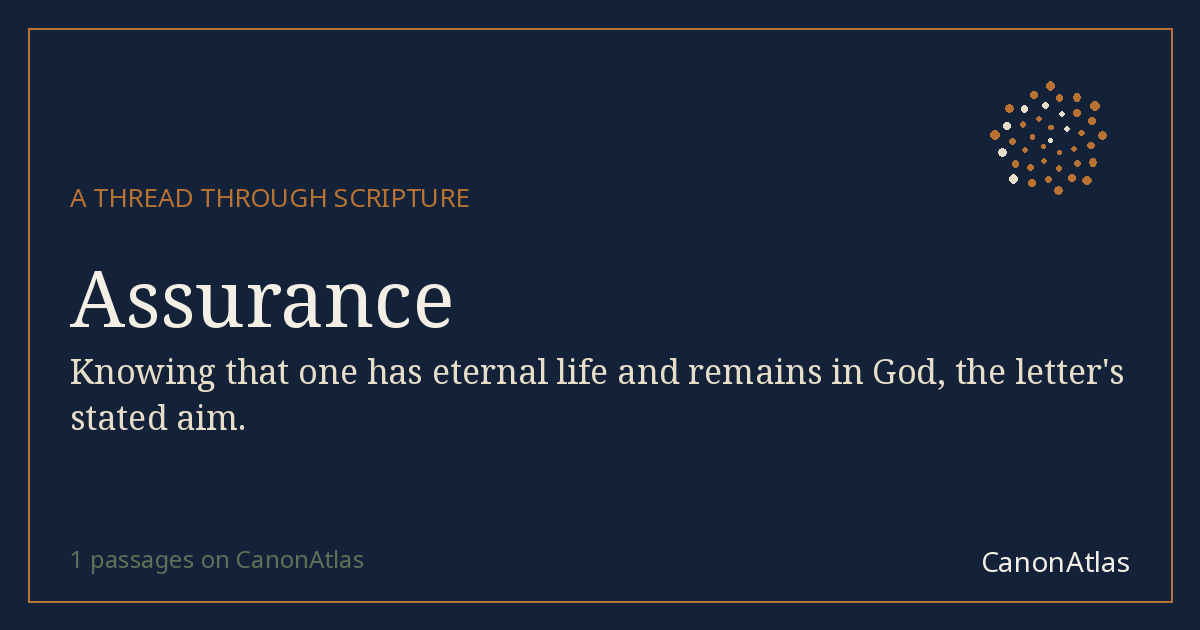Assurance — CanonAtlas