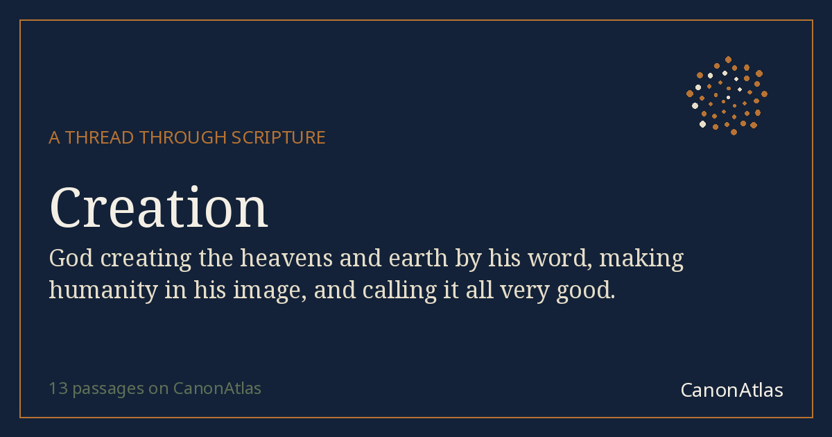 Creation — CanonAtlas