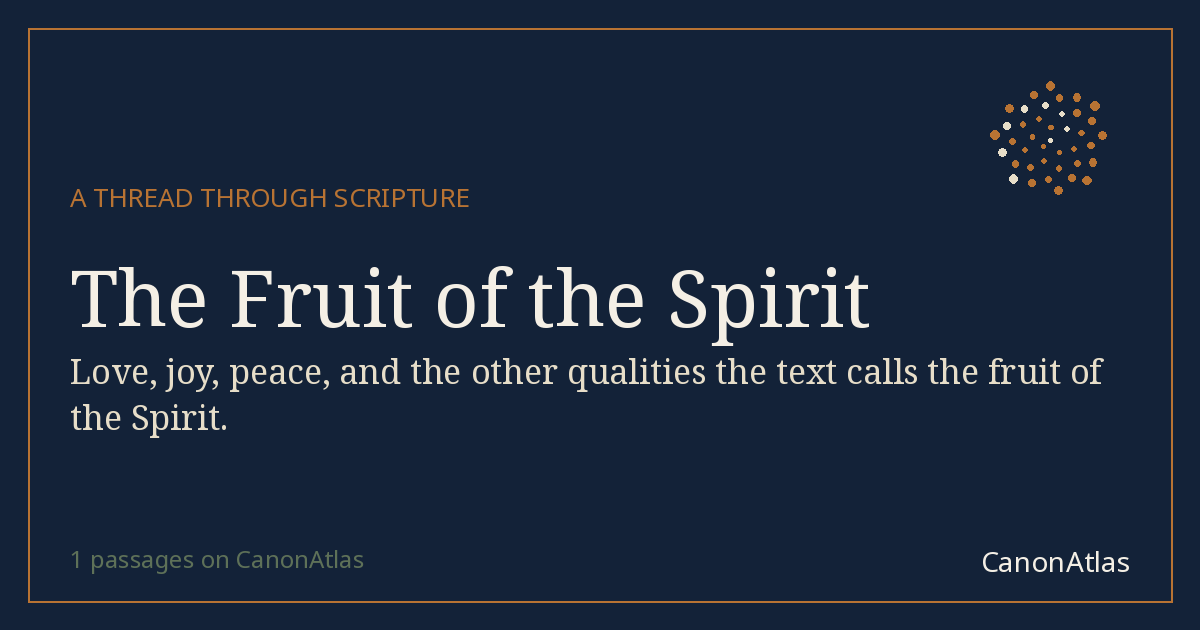 The Fruit of the Spirit — CanonAtlas