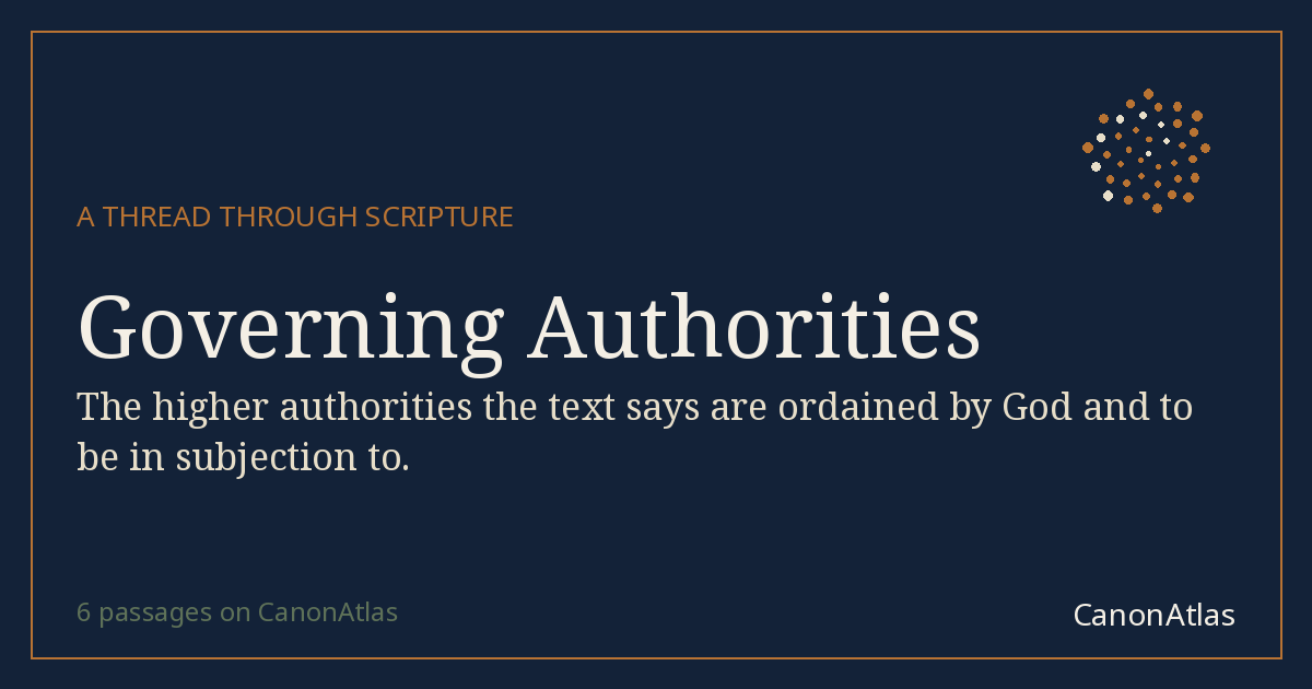Governing Authorities — CanonAtlas
