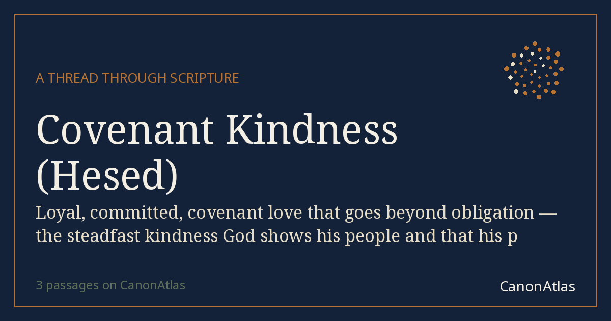 Covenant Kindness (Hesed) — CanonAtlas