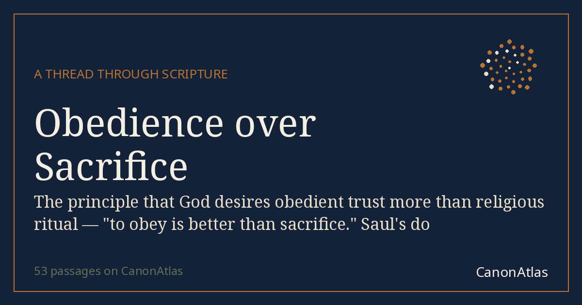 Obedience over Sacrifice — CanonAtlas