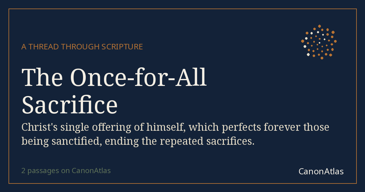 The Once-for-All Sacrifice — CanonAtlas