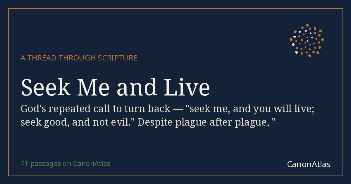 Seek Me and Live — CanonAtlas