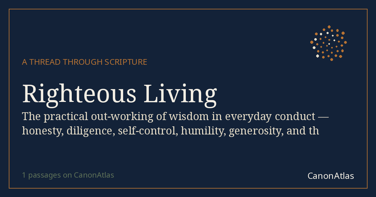 Righteous Living — CanonAtlas