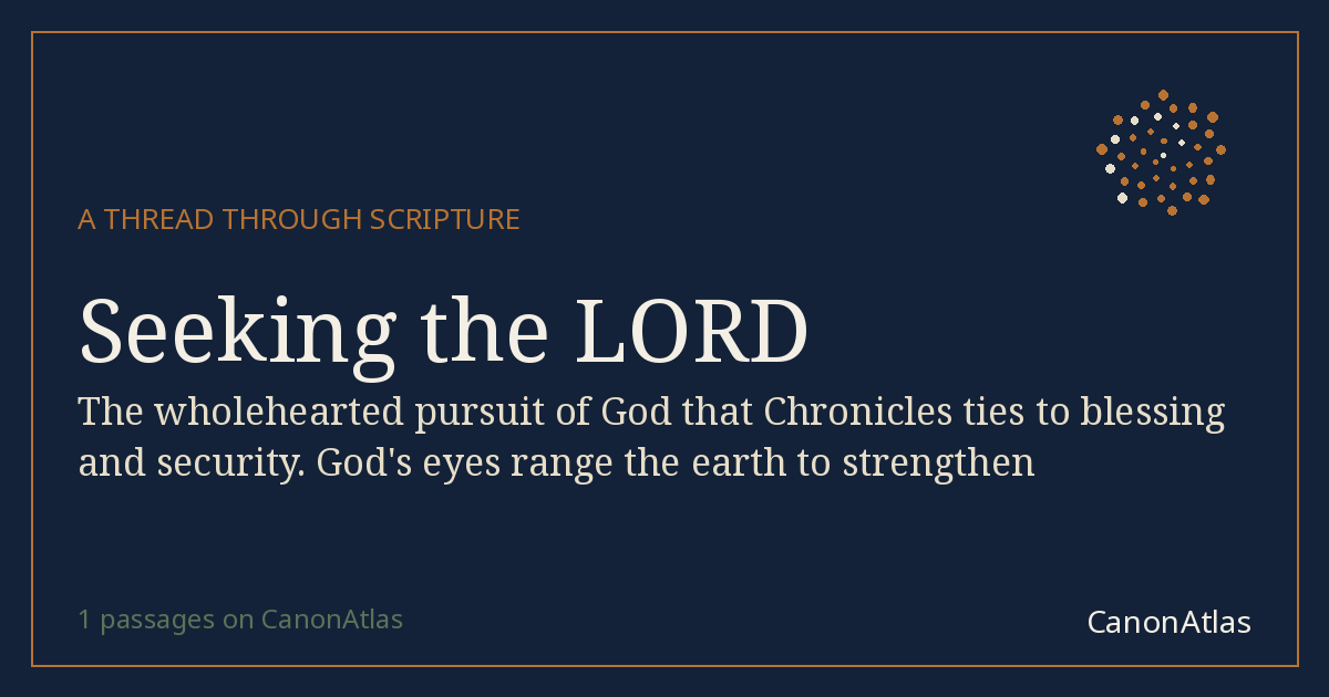 Seeking the LORD — CanonAtlas