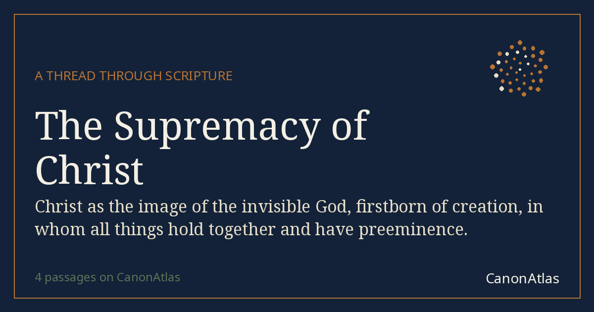The Supremacy of Christ — CanonAtlas
