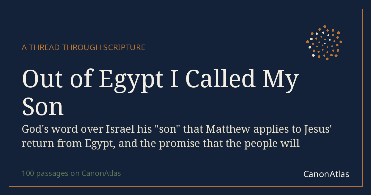 Out of Egypt I Called My Son — CanonAtlas