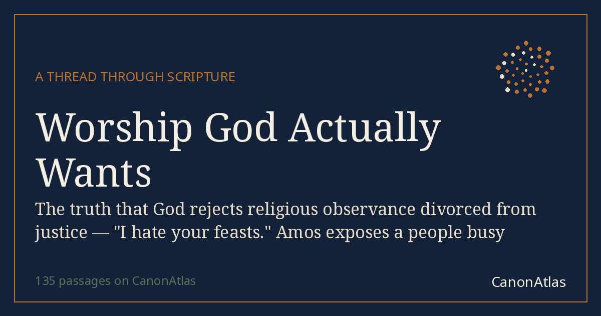 Worship God Actually Wants — CanonAtlas