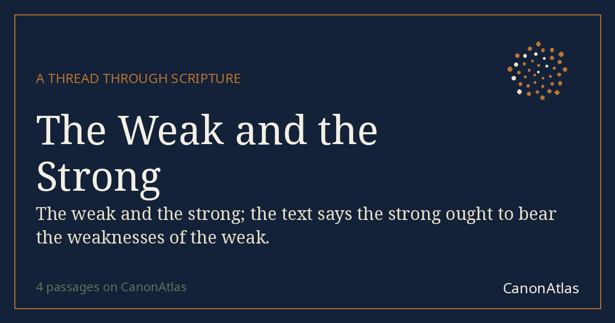 The Weak and the Strong — CanonAtlas