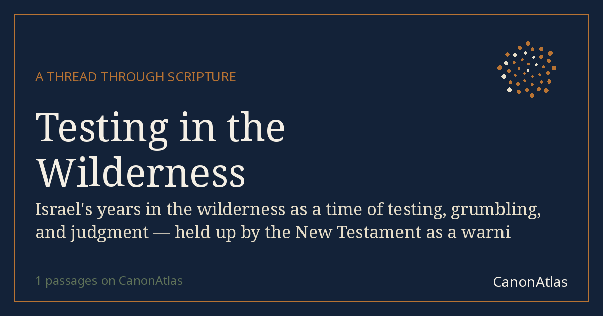 Testing in the Wilderness — CanonAtlas